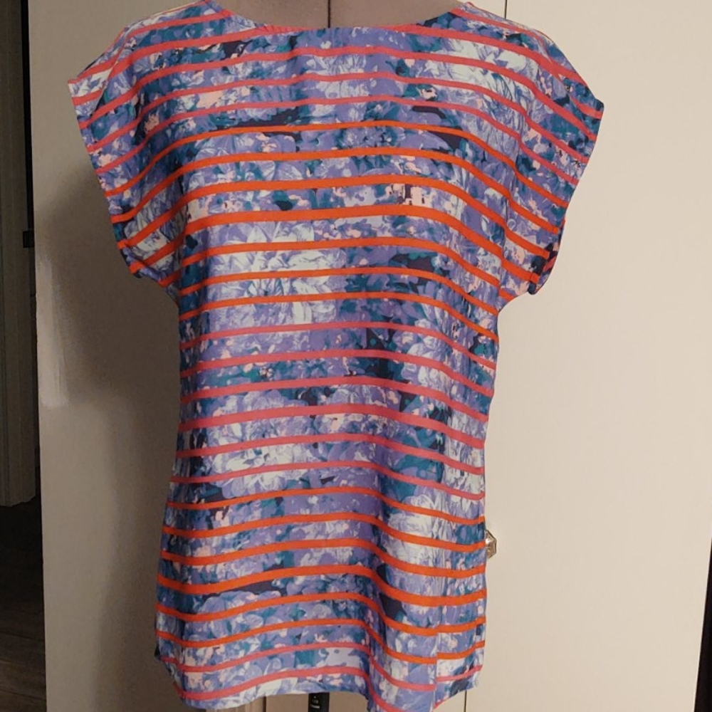 Banana Republic Floral/Striped Blouse sz S